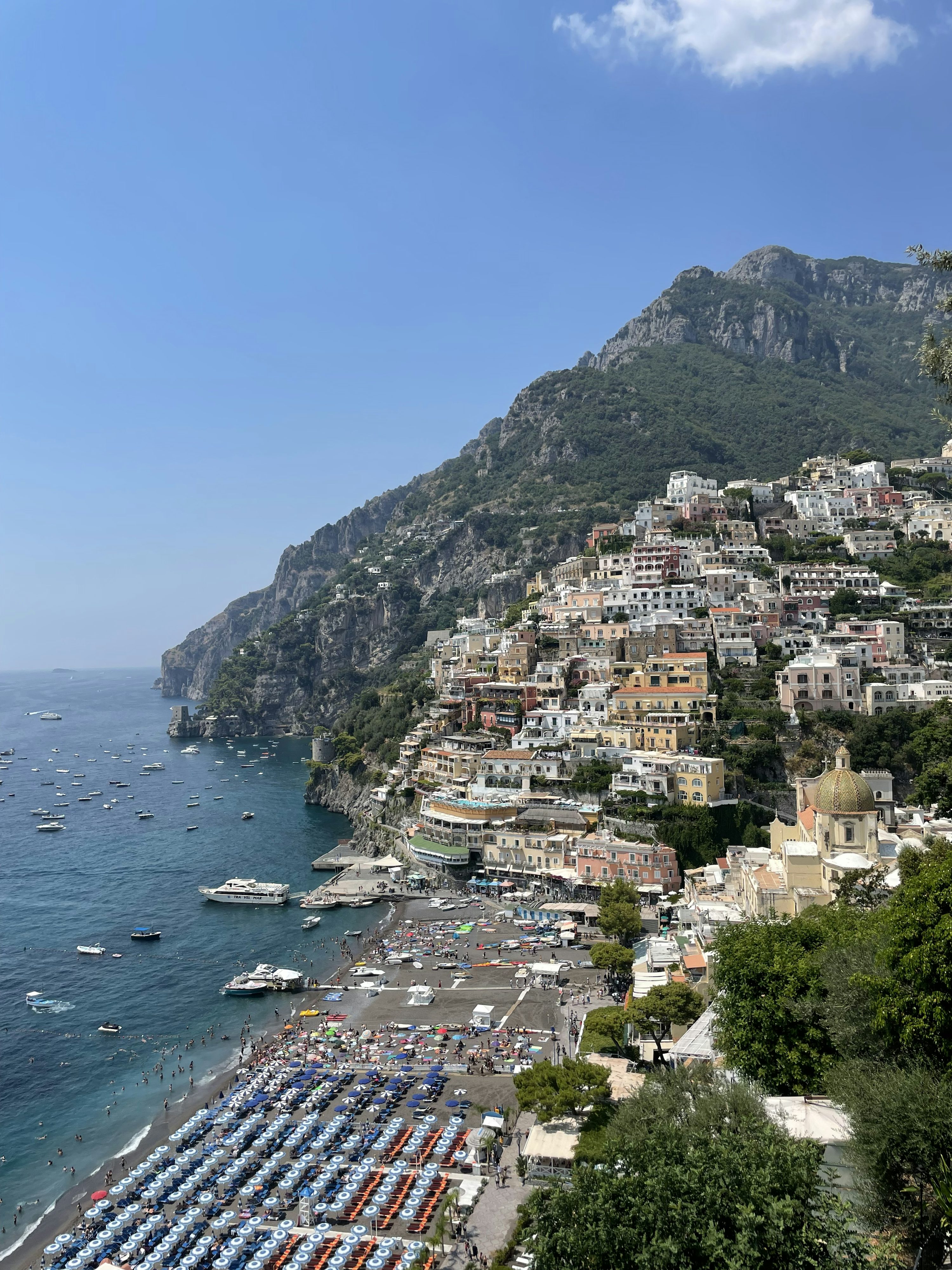 Coastal buildings and blue water along the Amalfi coast