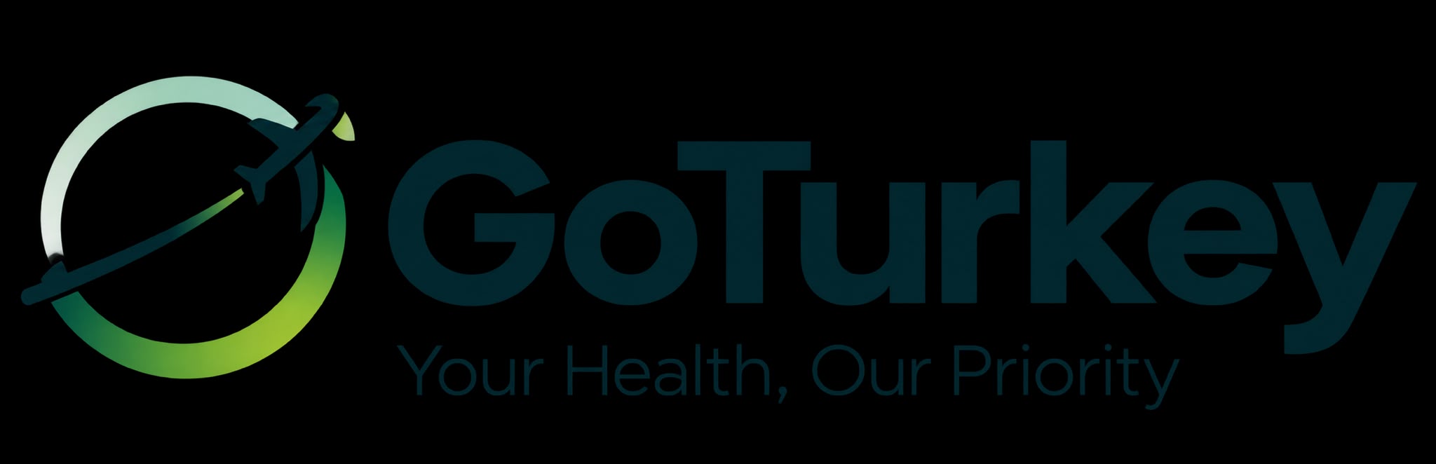 GoTurkey logo with a globe and aircraft, and the slogan Your Health, Our Priority